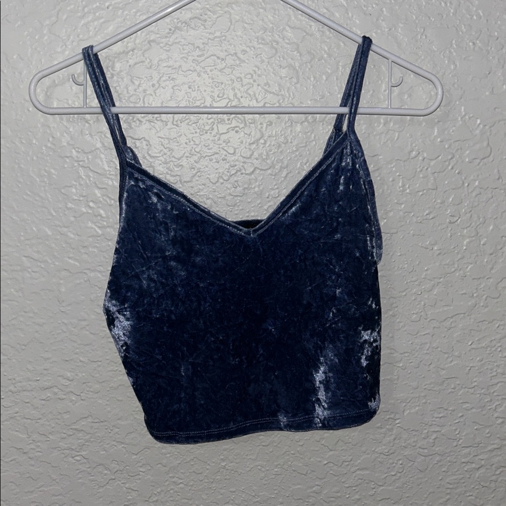 Forever 21 Velvet Tank Top - Dark Blue